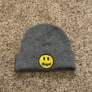 Justin Bieber Drew House Gray Beanie with Yellow Smiley Face Emblem